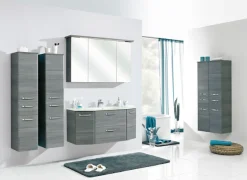 Saphir Midischrank »Quickset Badschrank 60 cm breit, 141 cm hoch mit 4 Türen« Badezimmer-Midischrank inkl. Türdämpfer, Griffe in Chrom glänzend
