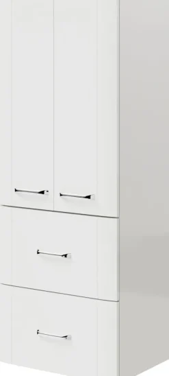 Saphir Midischrank »Serie 3006 Badschrank 50cm,2 Türen,2 Schubladen,Türdämpfer« 2 Glas-Einlegeböden, Badezimmer-Midischrank 130 cm hoch, 38 cm tief