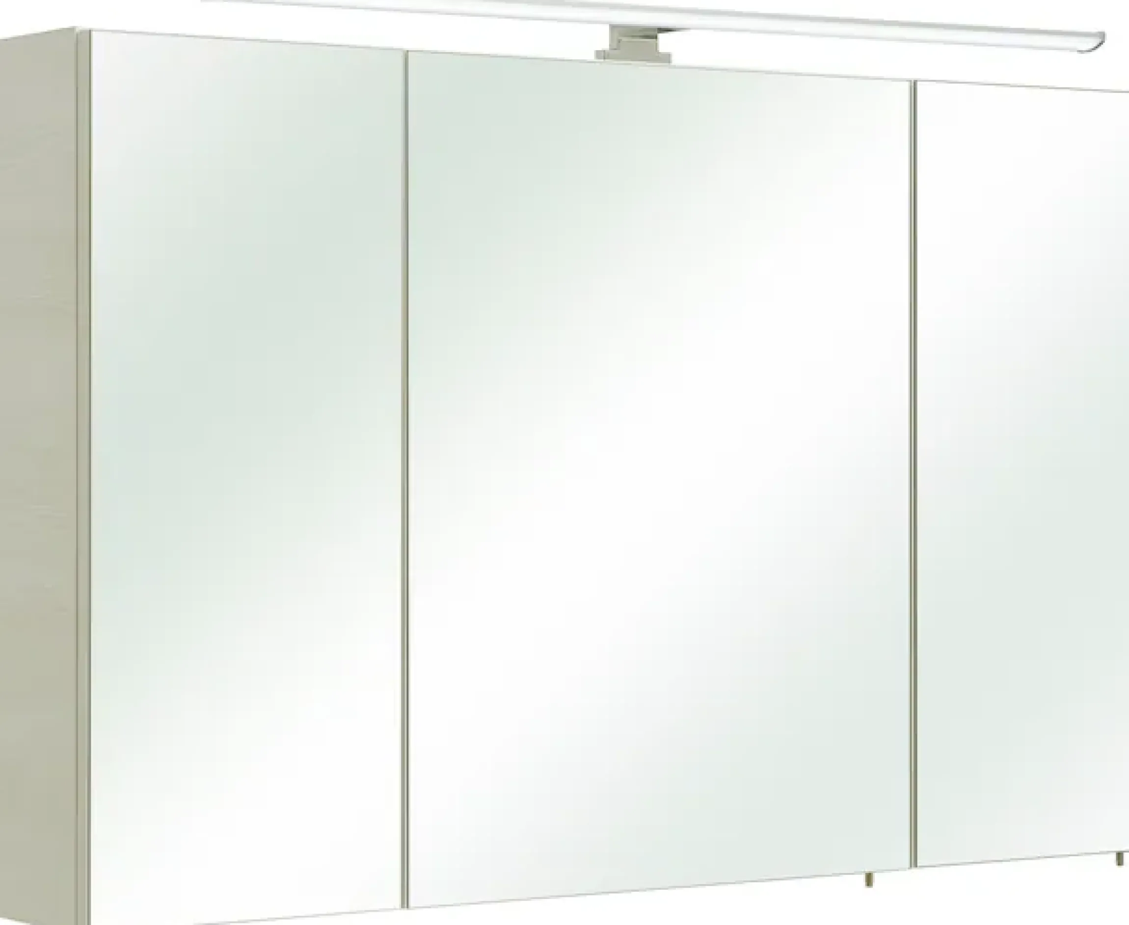 Saphir Spiegelschrank »Quickset Badezimmer-Spiegelschrank inkl LED-Aufsatzleuchte« 110 cm breit, inkl. Türdämpfer, 3 Spiegeltüren, mit Steckdose