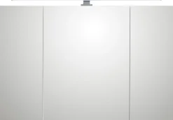 Saphir Spiegelschrank »Quickset Badezimmer-Spiegelschrank inkl LED-Aufsatzleuchte« 110 cm breit, inkl. Türdämpfer, 3 Spiegeltüren, mit Steckdose