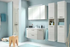 Saphir Spiegelschrank »Quickset Badezimmer-Spiegelschrank inkl LED-Aufsatzleuchte« 110 cm breit, inkl. Türdämpfer, 3 Spiegeltüren, mit Steckdose