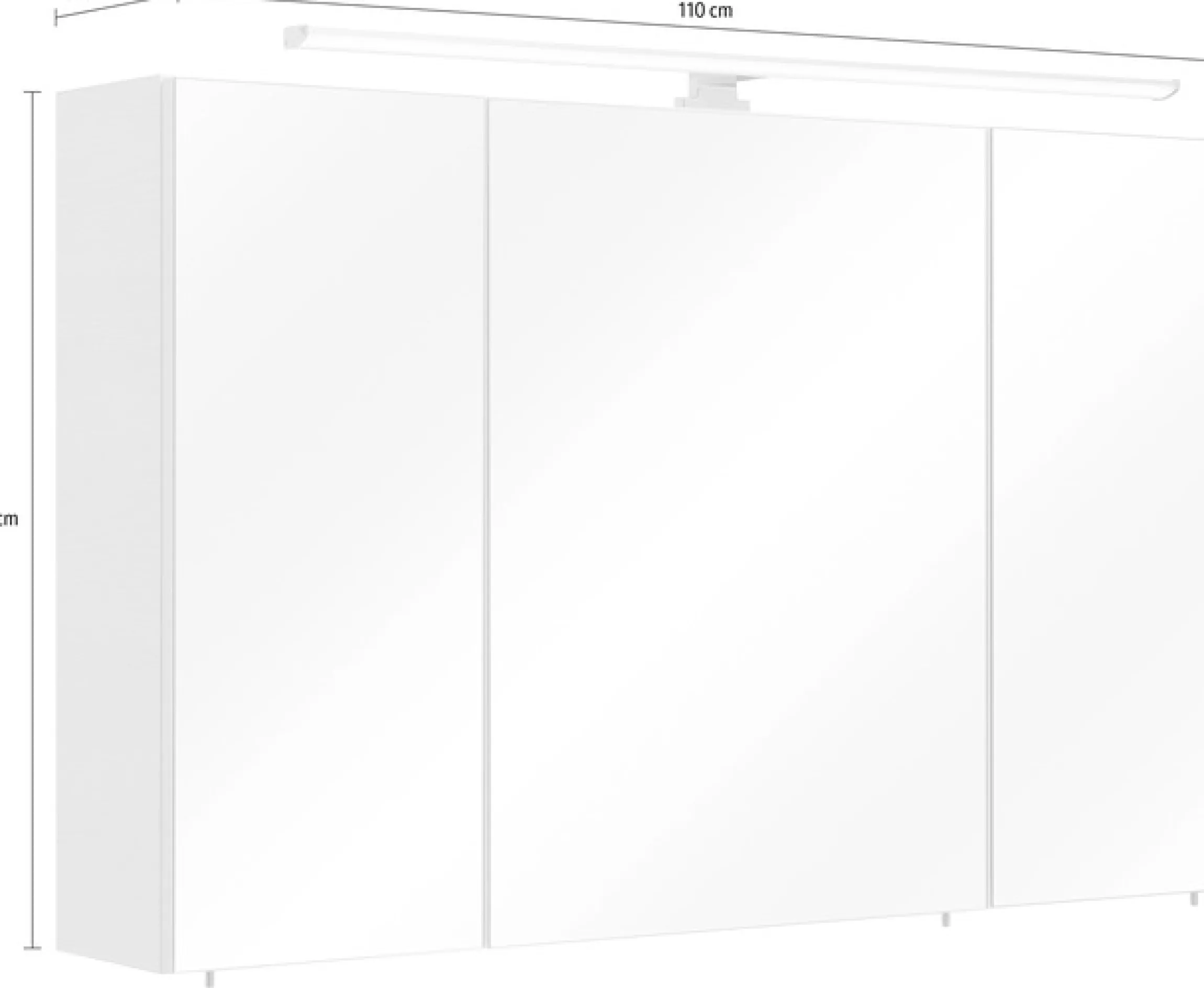 Saphir Spiegelschrank »Quickset Badezimmer-Spiegelschrank inkl LED-Aufsatzleuchte« 110 cm breit, inkl. Türdämpfer, 3 Spiegeltüren, mit Steckdose