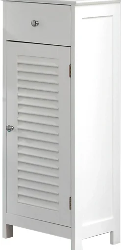 Saphir Unterschrank »Quickset 928 Badschrank mit 1 Tür, 1 Schublade, 1 Einlegeboden, Weiß« Badezimmer-Unterschrank 32 cm breit, Knopfgriffe, Landhaus-Stil