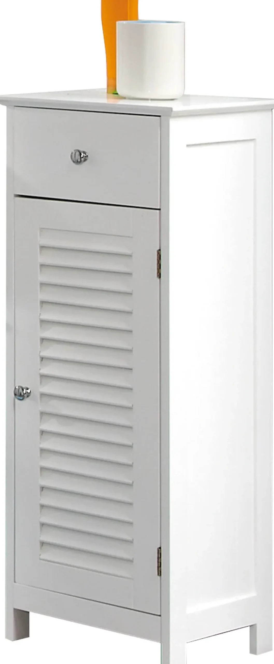 Saphir Unterschrank »Quickset 928 Badschrank mit 1 Tür, 1 Schublade, 1 Einlegeboden, Weiß« Badezimmer-Unterschrank 32 cm breit, Knopfgriffe, Landhaus-Stil