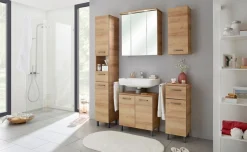 Saphir Unterschrank »Quickset 919 Badschrank mit 1 Tür, 1 Schublade, 30 cm breit« Badezimmermöbel, Riviera Eiche quer Nachbildung, Griffe in Grau
