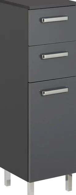 Saphir Unterschrank »Quickset Badschrank mit 1 Tür, 2 Schubladen, 30 cm breit« Badezimmer-Unterschrank inkl. Türdämpfer, Griffe in Chrom Glanz