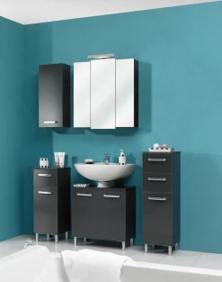 Saphir Unterschrank »Quickset Badschrank mit 1 Tür, 2 Schubladen, 30 cm breit« Badezimmer-Unterschrank inkl. Türdämpfer, Griffe in Chrom Glanz