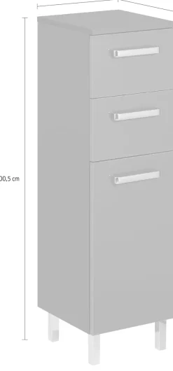 Saphir Unterschrank »Quickset Badschrank mit 1 Tür, 2 Schubladen, 30 cm breit« Badezimmer-Unterschrank inkl. Türdämpfer, Griffe in Chrom Glanz