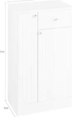 Saphir Unterschrank »Quickset 955 Badschrank mit 2 Türen, 1 Schublade, 50 cm breit« Badezimmer-Unterschrank in Weiß Hochglanz, Griffe Chrom Glanz