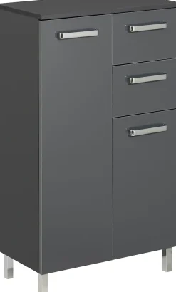Saphir Unterschrank »Quickset Badschrank mit 2 Türen, 2 Schubladen, 60 cm breit« Badezimmer-Unterschrank inkl. Türdämpfer, Griffe in Chrom Glanz