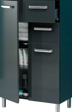 Saphir Unterschrank »Quickset Badschrank mit 2 Türen, 2 Schubladen, 60 cm breit« Badezimmer-Unterschrank inkl. Türdämpfer, Griffe in Chrom Glanz