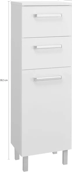Saphir Unterschrank »Quickset Badschrank mit 1 Tür, 2 Schubladen, 30 cm breit« Badezimmer-Unterschrank inkl. Türdämpfer, Griffe in Chrom Glanz