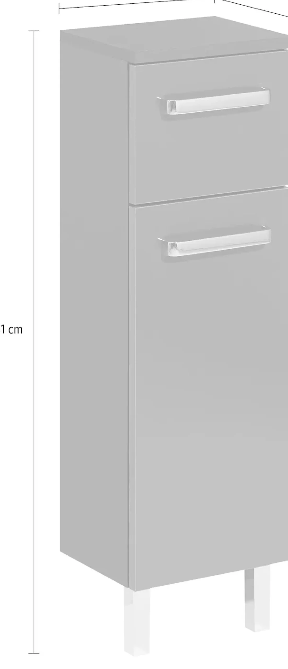 Saphir Unterschrank »Quickset Badschrank mit 1 Tür, 1 Schublade, 25 cm breit« Badezimmer-Unterschrank inkl. Türdämpfer, Griffe in Chrom Glanz