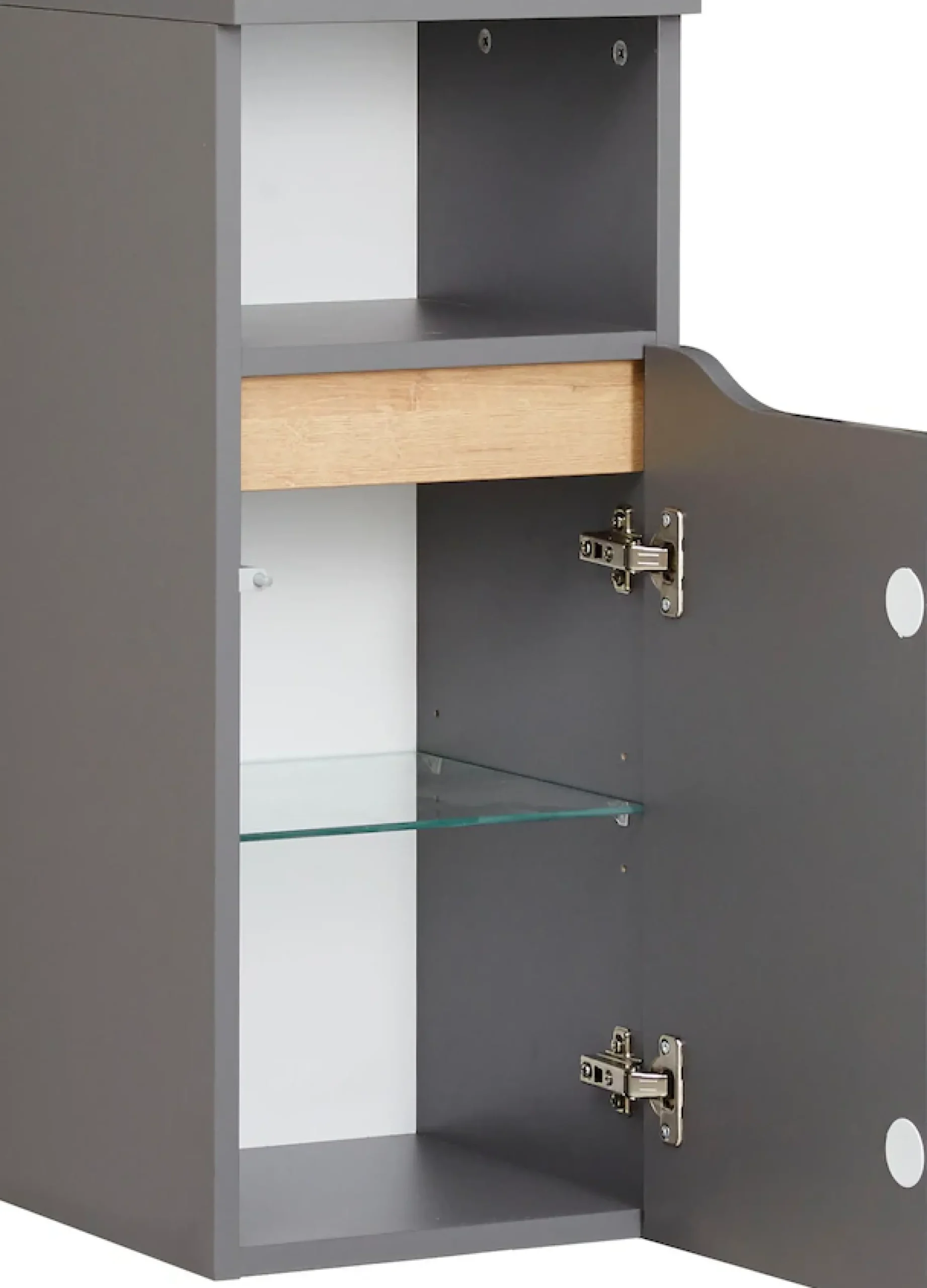 Saphir Unterschrank »Quickset Badschrank mit 1 Tür, 1 Einlegeboden, 30 cm breit« Badezimmer-Unterschrank inkl. Türdämpfer, grifflos