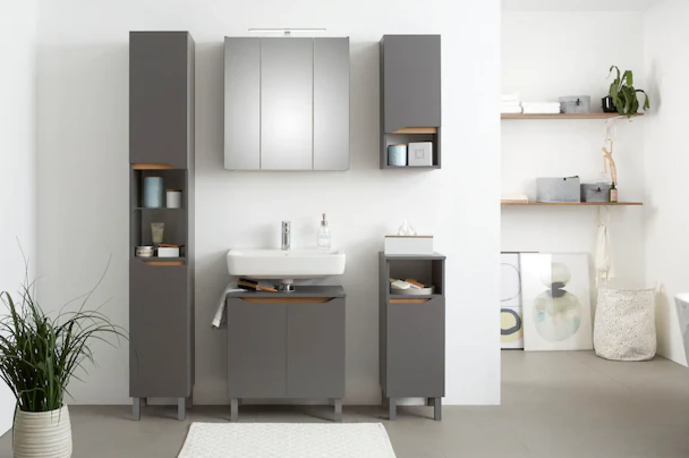 Saphir Unterschrank »Quickset Badschrank mit 1 Tür, 1 Einlegeboden, 30 cm breit« Badezimmer-Unterschrank inkl. Türdämpfer, grifflos