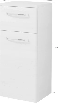 Saphir Unterschrank »Quickset Badschrank 30 cm breit, 1 Tür, 1 Schublade, 1 Einlegeboden« Badezimmer-Unterschrank inkl. Türdämpfer, 1 Tür, Griffe in Chrom Glanz