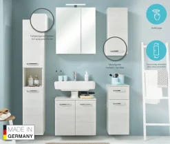 Saphir Unterschrank »Quickset Badschrank 30 cm breit, 1 Tür, 1 Schublade, 1 Einlegeboden« Badezimmer-Unterschrank inkl. Türdämpfer, 1 Tür, Griffe in Chrom Glanz