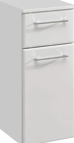 Saphir Unterschrank »Quickset 376 Badschrank, 1 Tür, 1 Schublade, Weiß Hochglanz« Badezimmermöbel 30 cm breit, inkl. Türdämpfer, Griffe Chrom Glanz