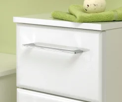 Saphir Unterschrank »Quickset 376 Badschrank, 1 Tür, 1 Schublade, Weiß Hochglanz« Badezimmermöbel 30 cm breit, inkl. Türdämpfer, Griffe Chrom Glanz