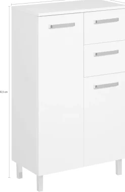Saphir Unterschrank »Quickset Badschrank mit 2 Türen, 2 Schubladen, 60 cm breit« Badezimmer-Unterschrank inkl. Türdämpfer, Griffe in Chrom Glanz