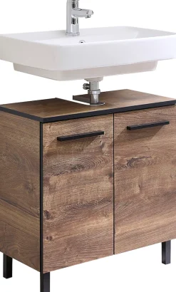 Saphir Waschbeckenunterschrank »Quickset 374 Unterbeckenschrank, Eiche Ribbeck quer Nachbildung« Waschbeckenschrank inkl. Türdämpfer, 60 cm breit, ohne Waschbecken