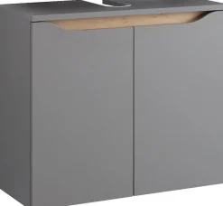 Saphir Waschbeckenunterschrank »Quickset Unterbeckenschrank, 60 cm breit, 2 Türen« Waschbeckenschrank mit Siphonausschnitt, ohne Waschbecken, grifflos