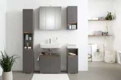 Saphir Waschbeckenunterschrank »Quickset Unterbeckenschrank, 60 cm breit, 2 Türen« Waschbeckenschrank mit Siphonausschnitt, ohne Waschbecken, grifflos