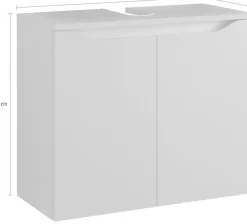 Saphir Waschbeckenunterschrank »Quickset Unterbeckenschrank, 60 cm breit, 2 Türen« Waschbeckenschrank mit Siphonausschnitt, ohne Waschbecken, grifflos