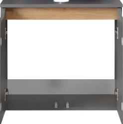 Saphir Waschbeckenunterschrank »Quickset Unterbeckenschrank, 60 cm breit, 2 Türen« Waschbeckenschrank mit Siphonausschnitt, ohne Waschbecken, grifflos