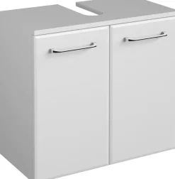 Saphir Waschbeckenunterschrank »Quickset Unterbeckenschrank, 60 cm breit, 2 Türen, ohne Waschbecken« Waschbeckenschrank inkl. Türdämpfer, Griffe in Chrom Glanz