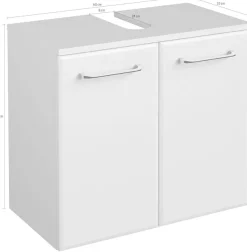 Saphir Waschbeckenunterschrank »Quickset Unterbeckenschrank, 60 cm breit, 2 Türen, ohne Waschbecken« Waschbeckenschrank inkl. Türdämpfer, Griffe in Chrom Glanz