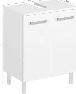 Saphir Waschbeckenunterschrank »Quickset Unterbeckenschrank mit 2 Türen, 50 cm breit, ohne Waschbecken« Waschbeckenschrank inkl. Türdämpfer, Griffe in Chrom Glanz