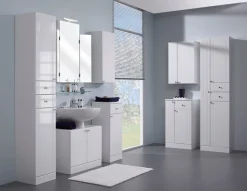 Saphir Waschbeckenunterschrank »Quickset 955 Unterbeckenschrank, Weiß Hochglanz, 2 Türen« Waschbeckenschrank inkl. Türdämpfer, 65 cm breit, ohne Waschbecken