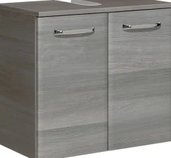 Saphir Waschbeckenunterschrank »Quickset Unterbeckenschrank mit 2 Türen, Siphonausschnitt, 60 cm breit« Waschbeckenschrank inkl. Türdämpfer, Griffe in Chrom Glanz