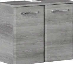 Saphir Waschbeckenunterschrank »Quickset Unterbeckenschrank mit 2 Türen, Siphonausschnitt, 60 cm breit« Waschbeckenschrank inkl. Türdämpfer, Griffe in Chrom Glanz