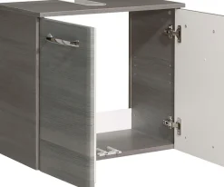 Saphir Waschbeckenunterschrank »Quickset Unterbeckenschrank mit 2 Türen, Siphonausschnitt, 60 cm breit« Waschbeckenschrank inkl. Türdämpfer, Griffe in Chrom Glanz