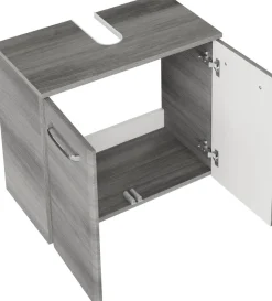 Saphir Waschbeckenunterschrank »Quickset Unterbeckenschrank mit 2 Türen, Siphonausschnitt, 60 cm breit« Waschbeckenschrank inkl. Türdämpfer, Griffe in Chrom Glanz