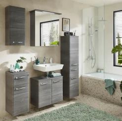 Saphir Waschbeckenunterschrank »Quickset Unterbeckenschrank mit 2 Türen, Siphonausschnitt, 60 cm breit« Waschbeckenschrank inkl. Türdämpfer, Griffe in Chrom Glanz