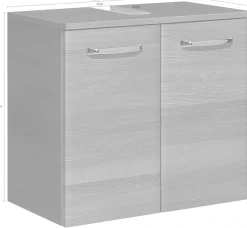 Saphir Waschbeckenunterschrank »Quickset Unterbeckenschrank mit 2 Türen, Siphonausschnitt, 60 cm breit« Waschbeckenschrank inkl. Türdämpfer, Griffe in Chrom Glanz