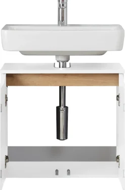 Saphir Waschbeckenunterschrank »Quickset Unterbeckenschrank, 60 cm breit, 2 Türen« Waschbeckenschrank mit Siphonausschnitt, ohne Waschbecken, grifflos