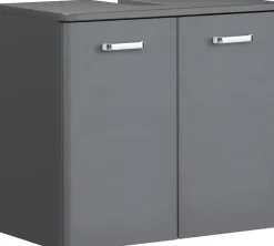 Saphir Waschbeckenunterschrank »Quickset 327 Unterbeckenschrank, 60cm breit, 2 Türen, ohne Waschbecken« Waschbeckenschrank inkl. Türdämpfer, Griffe in Chrom Glanz