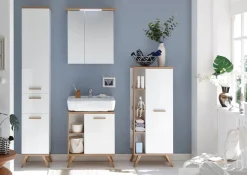 Saphir Waschbeckenunterschrank »Quickset Unterbeckenschrank mit 1 Tür, 60,5 cm breit, ohne Waschbecken« Waschbeckenschrank inkl Türdämpfer, seitliche Ablagefächer, Holzgriffe