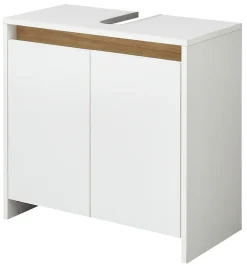 Saphir Waschbeckenunterschrank »Quickset 100, 2 Türen, Siphonausschnitt« Waschbeckenschrank ohne Griff, 61,6 cm breit, mit Akzentfuge