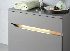 Saphir Waschbeckenunterschrank »Quickset Unterbeckenschrank, 60 cm breit, 1 Schublade« Waschbeckenschrank mit Siphonausschnitt, ohne Waschbecken, grifflos