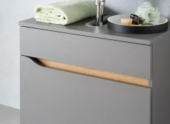 Saphir Waschbeckenunterschrank »Quickset Unterbeckenschrank, 60 cm breit, 1 Schublade« Waschbeckenschrank mit Siphonausschnitt, ohne Waschbecken, grifflos
