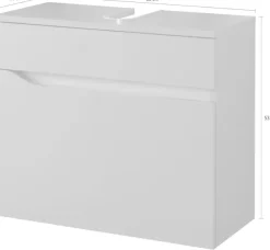 Saphir Waschbeckenunterschrank »Quickset Unterbeckenschrank, 60 cm breit, 1 Schublade« Waschbeckenschrank mit Siphonausschnitt, ohne Waschbecken, grifflos