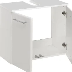 Saphir Waschbeckenunterschrank »Quickset 376 Unterbeckenschrank, Weiß Hochglanz, 2 Türen« Waschbeckenschrank inkl. Türdämpfer, 60 cm breit, ohne Waschbecken