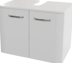 Saphir Waschbeckenunterschrank »Serie 3006, 2 Türen, Siphonausschnitt, 60cm« Waschbeckenschrank inkl. Türdämpfer, Griffe in Chrom Glanz