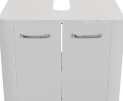 Saphir Waschbeckenunterschrank »Serie 3006, 2 Türen, Siphonausschnitt, 60cm« Waschbeckenschrank inkl. Türdämpfer, Griffe in Chrom Glanz