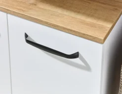 Saphir Waschbeckenunterschrank »Quickset 500, 2 Türen, Siphonausschnitt« Waschbeckenschrank inkl. Türdämpfer, Griffe in Schwarz